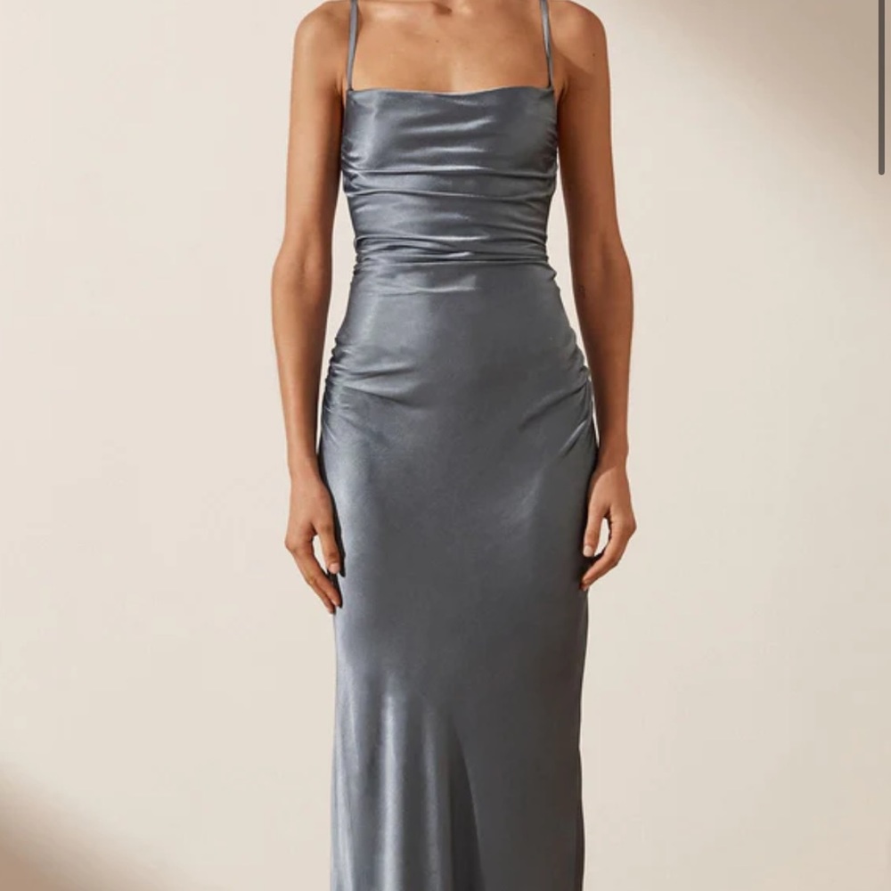 Shona Joy LA LUNE LACE BACK MAXI DRESS - BLUE SMOKE - Picture 7 of 7